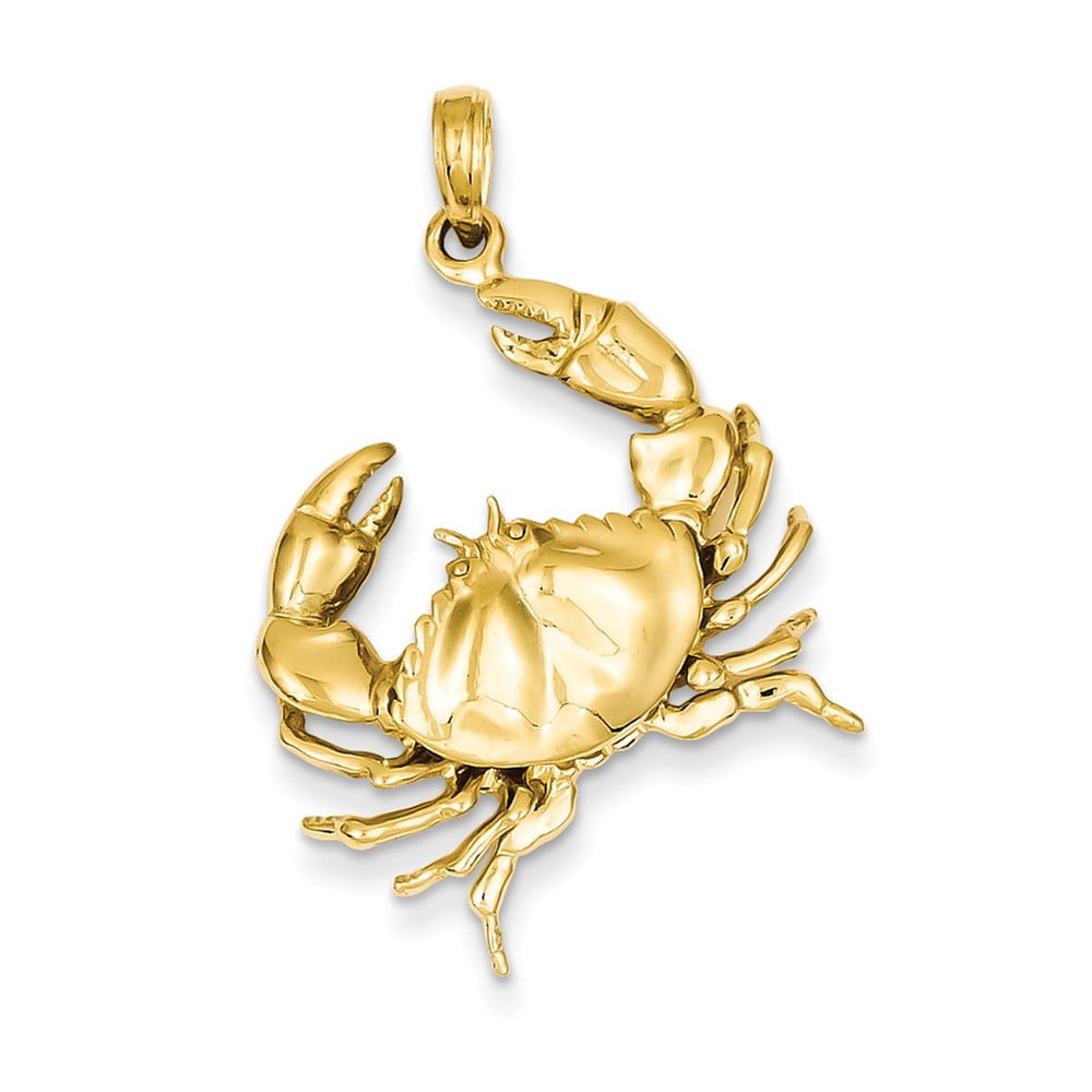 14k Yellow Gold Stone Crab with Claw 