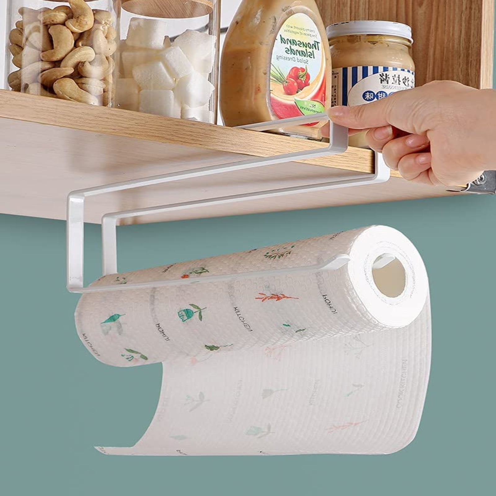 Plastic Magnetic Paper Towel Roll Holder Towel Rack Dispenser Kitchen Bathroom 