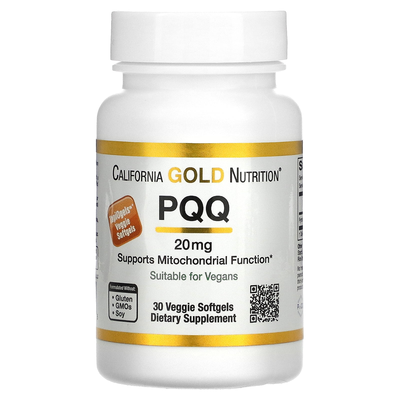 PQQ, 20 mg, 30 Veggie Softgels, California Gold Nutrition