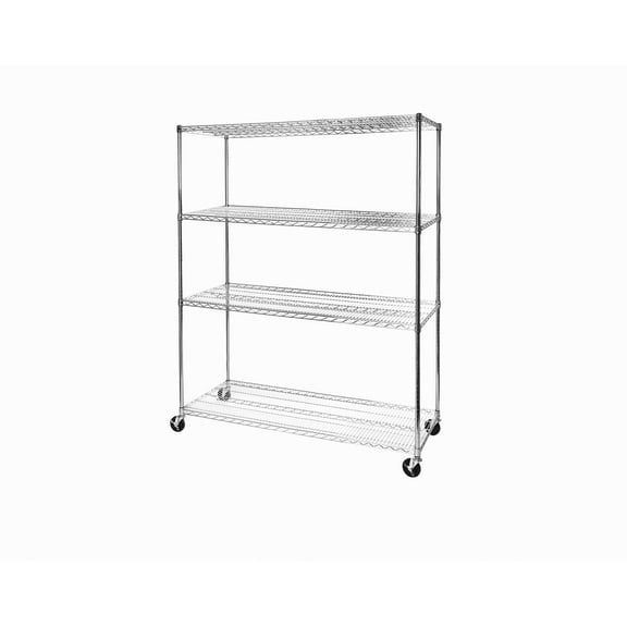 Seville Classics UltraDurable® 4-Tier NSF Steel Wire Shelving, 60" W x 24" D, Chrome