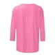 thumbnail image 5 of Blusas Umfun para mujer, cuello redondo liso, manga 3/4, blusa informal versátil, rosa, XL, 5 of 5