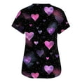 thumbnail image 3 of Valentine Day Scrub Tops for Women Love Heart Print V Neck Plus Size Nursing Uniform Medical Short Sleeve Quick Dry Scrubs with Pockets Navy 4XL, 3 of 5