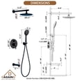 thumbnail image 2 of Boyel Living 9.5" Wall-Mounted Rain Shower Faucet Pressure Balanced Valve Shower Faucet Set with Tub Spout锛孧atte Black, 2 of 9