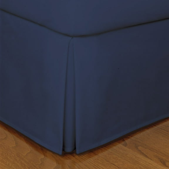 Luxury Hotel Microfiber Tailored Style Bed Skirt with Classic 14 Inch Drop Length, Twin XL, Navy