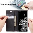 thumbnail image 4 of CaseMe Wallet Case Anti-Fall Retro Handmade Leather Magnetic Flip case Card Slot for Samsung S21 PLUS (Black), 4 of 9