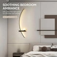 thumbnail image 4 of Modern Black LED Wall Sconces with Dimmable Curved Design for Bedroom Living Room Hallway and Vanity Lighting, 4 of 8