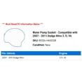 thumbnail image 2 of Water Pump Gasket - Compatible with 2007 - 2011 Dodge Nitro 3.7L V6 2008 2009 2010, 2 of 2