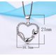 thumbnail image 4 of Collares de plata de ley para mujer, Collar con colgante en forma de corazón con circonita cúbica plateada (sin cadena) Collares de plata de ley para mujer,, 4 of 5