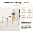 thumbnail image 2 of 51" Glass Dining Table for 4, Sudica Clear Tempered Glass Modern Rectangular Kitchen Table with Metal Legs, 2 of 10