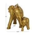 thumbnail image 3 of 6" x 7" Gold Polyresin Elephant Sculpture, by DecMode, 3 of 10