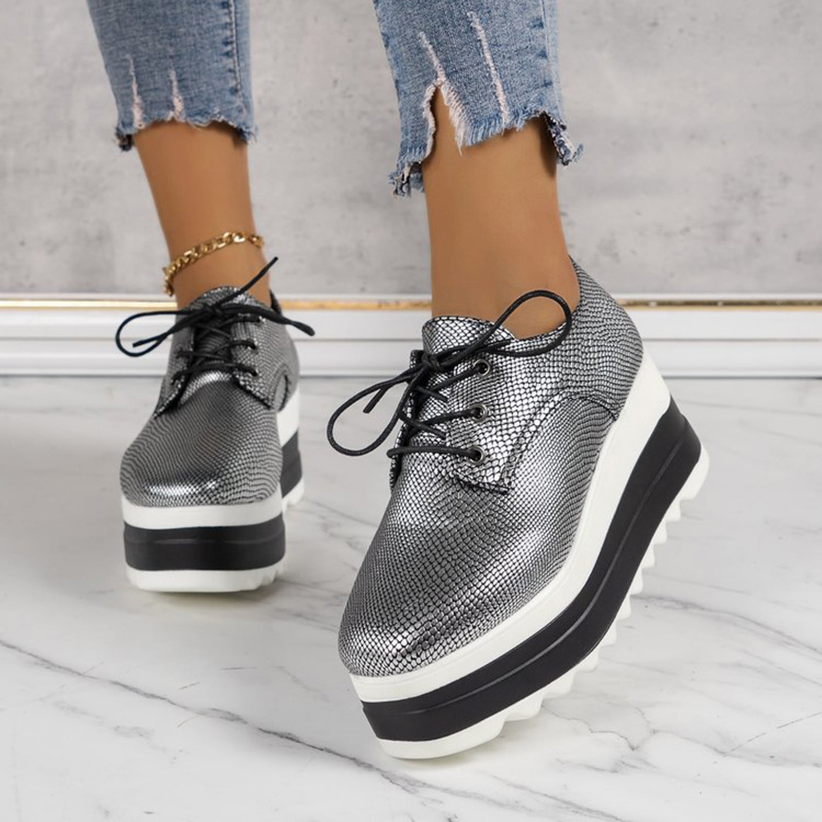 Steve madden vassar silver platform sneakers hot sale