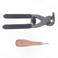 thumbnail image 2 of High-Quality Carbon Steel Awl with Black Handle for Leather Crafting Projects Silent Pliers Design 4mm 4 Teeth Tool, 2 of 5