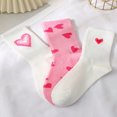 thumbnail image 2 of OUSITAID Marina Oliveira Girlcore 3pairs/Set Fashionable Heart Pattern Heart Print Mid-Calf Socks, 2 of 6