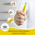thumbnail image 6 of Majestic Bombay Fine Pointed Tweezers for Women and Men Stainless Steel, Black Yellow 2pcs., 6 of 8