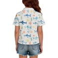 thumbnail image 5 of Girls Polo Shirt Short Sleeve Henley Cute Cartoon Animal Print School Uniform Button Closure Active Comfy T Shirts, 150, 5 of 5