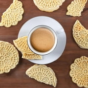 Mini Electric Pizzelle Maker- Makes 1 Personal Tiny Sized 4 Traditional Italian Waffle in Minutes- Nonstick Iron Press w Recipes- Dessert Cookie Treat or Housewarming Baking Gift