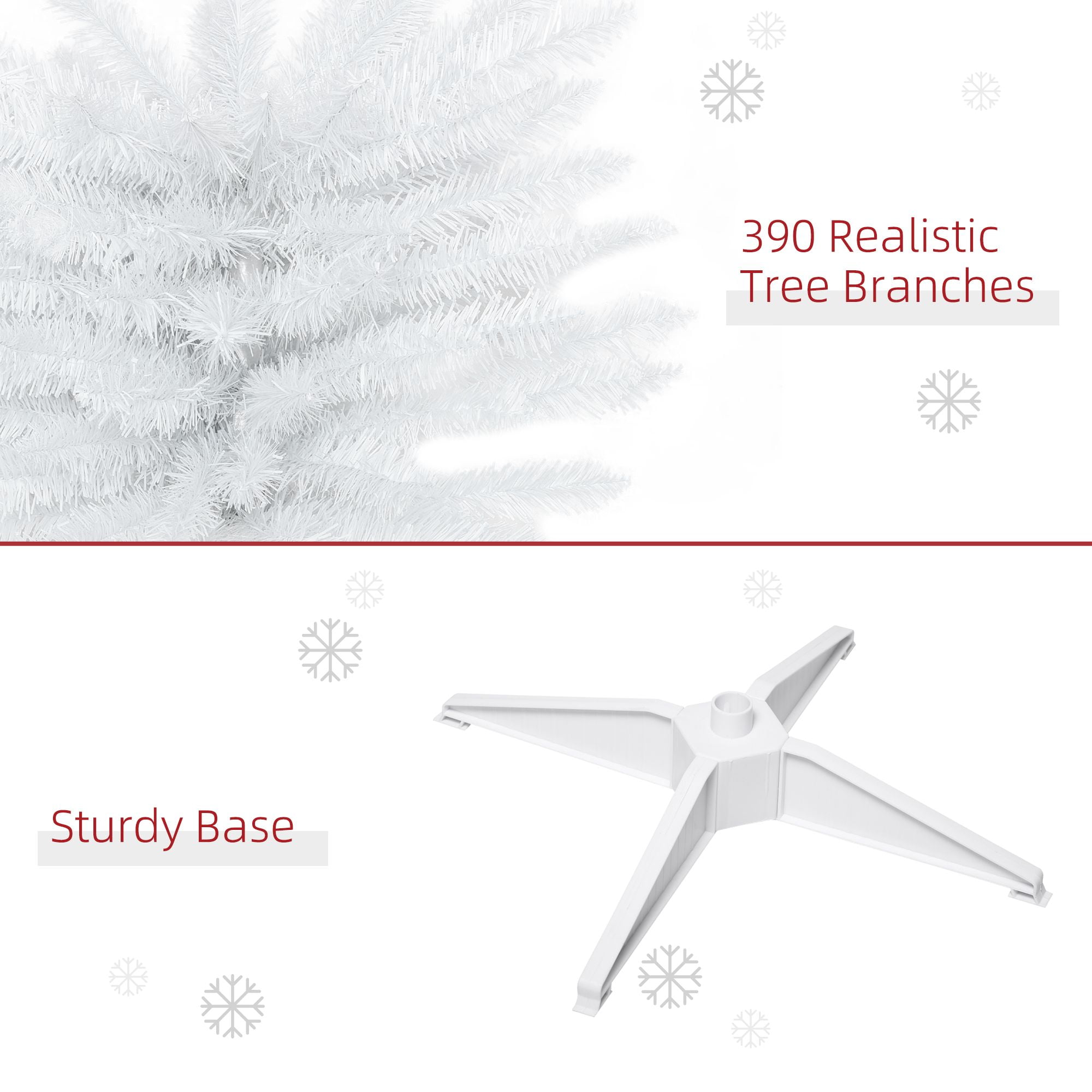 Slim Artificial Christmas Tree, 6 ft Pencil Style with 390 Branch Tips, PVC Holiday Tree for Small Rooms and Apartments
