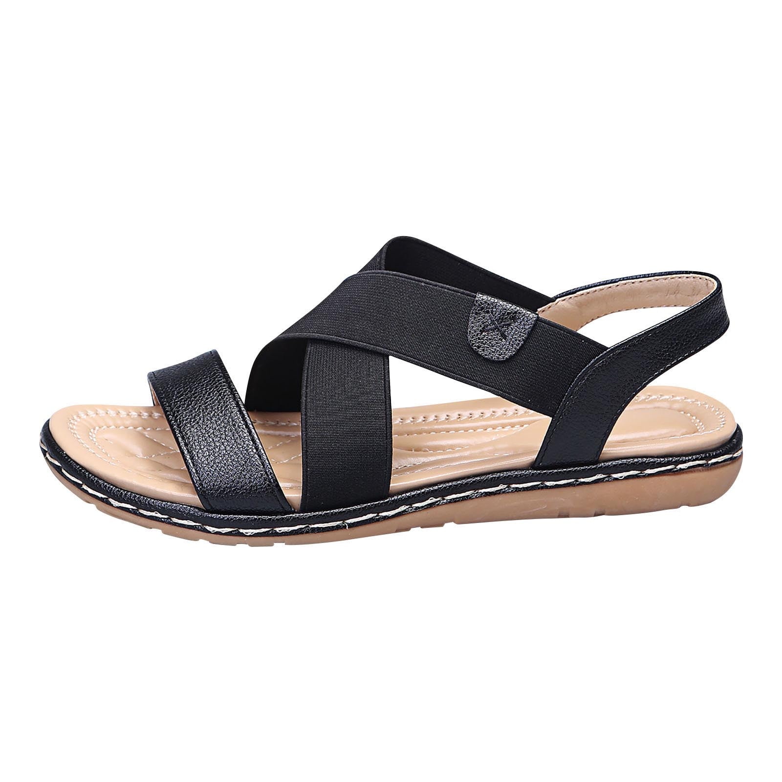 Platform Beach Sandals Women's Slip-on Elastic Sandals - Walmart.com