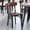 Walnut, variant on Emma + Oliver Set of Two Industrial Dining Chairs with Black Steel Frame, Gray Padded Vinyl Seat and Walnut Finished Wood Backrest