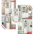 thumbnail image 4 of MIDODO 71" Bookcase with Glass Doors, Modern Bookshelf, 5 Tier Tall Wooden Display Storage Shelves Display Cabinet, Office Bookshelf, 4 of 9