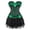 Green, variant on Grebrafan Gothic Women Padded Boned Corset and Lace Skirt Set 2XL Black