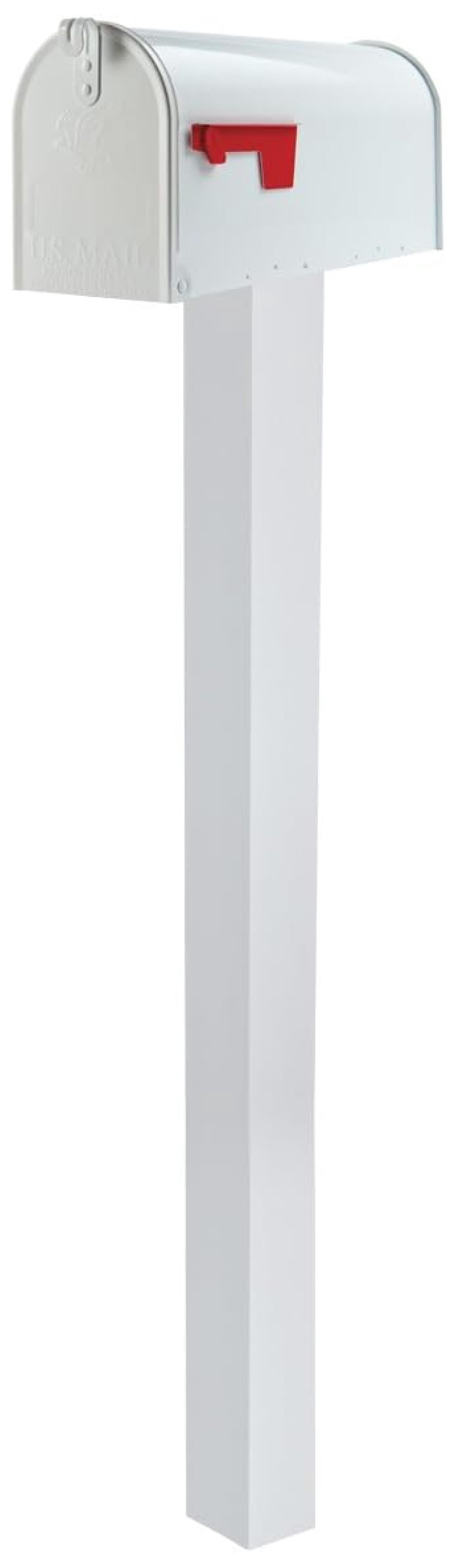 Medium Capacity Galvanized Steel White, Post-Mount Mailbox, E1100W00