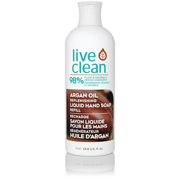 Live Clean Savon Liquide pour les Mains à l'Huile d'Argan, 1L, 4 Unités (Emballage Peut Varier)
