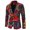 Red, variant on QENGING Men's Suit Jacket Party Jacket Slim Fit Suit Personality Printing Casual Suit Blazer Jacket for Casual Home Holiday