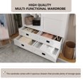 thumbnail image 7 of MDQMD White Wardrobe Closet with 4 Drawers, Large Bedroom Armoires with Sliding Door and Hanging Rod for Bedroom, 7 of 7