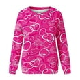 thumbnail image 4 of VALMASS Women's Valentine's Days Graphic Sweatshirts Long Sleeve Pullover Tops Fashion Cute Print Crewneck Sweatshirts (L, Hot Pink-B), 4 of 4
