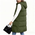 thumbnail image 7 of Lenago Women's Coat Casual Denim Jacket, Long Sleeve Button Down Coat Winter Warm Solid Color Side Pocket Hooded Button zipper long style Jacket Coat, 7 of 7