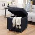 thumbnail image 2 of Inspired Home Sophie Linen Storage Ottoman Cube, 2 of 8
