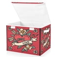 thumbnail image 2 of Iauyy Large Storage Box with Lid - Foldable Home Storage Bins for Clothes Toy Holiday Decor, Floral Pattern (42*32*30cm), 2 of 6