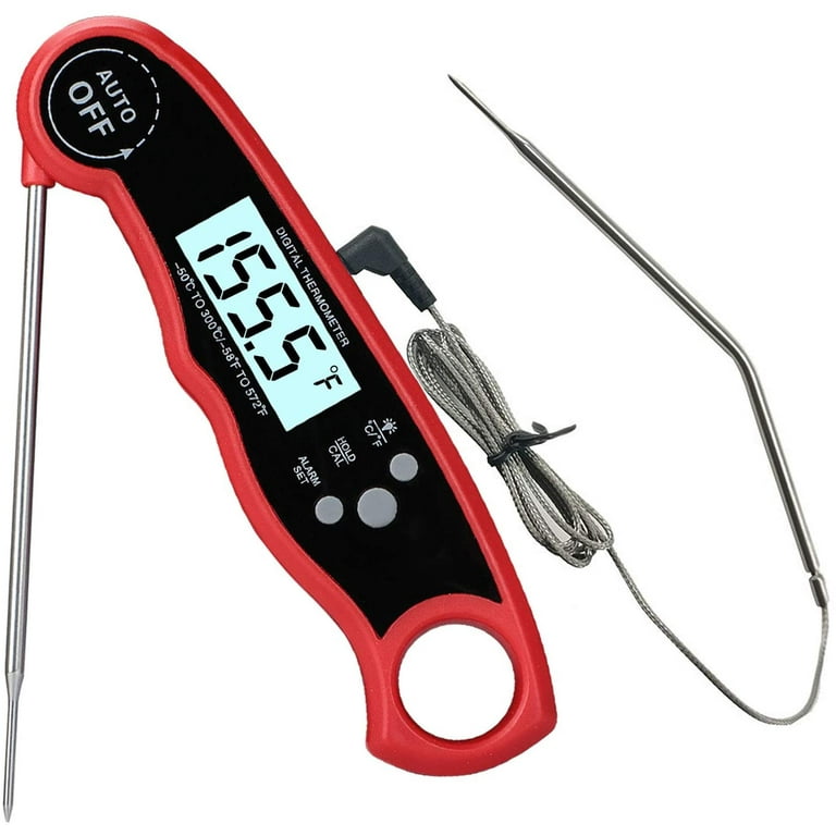 Oven Safe Leave in Meat Thermometer Instant Read, 2 in 1 Dual Probe Food  Thermometer Digital with Alarm Function for Cooking, BBQ 