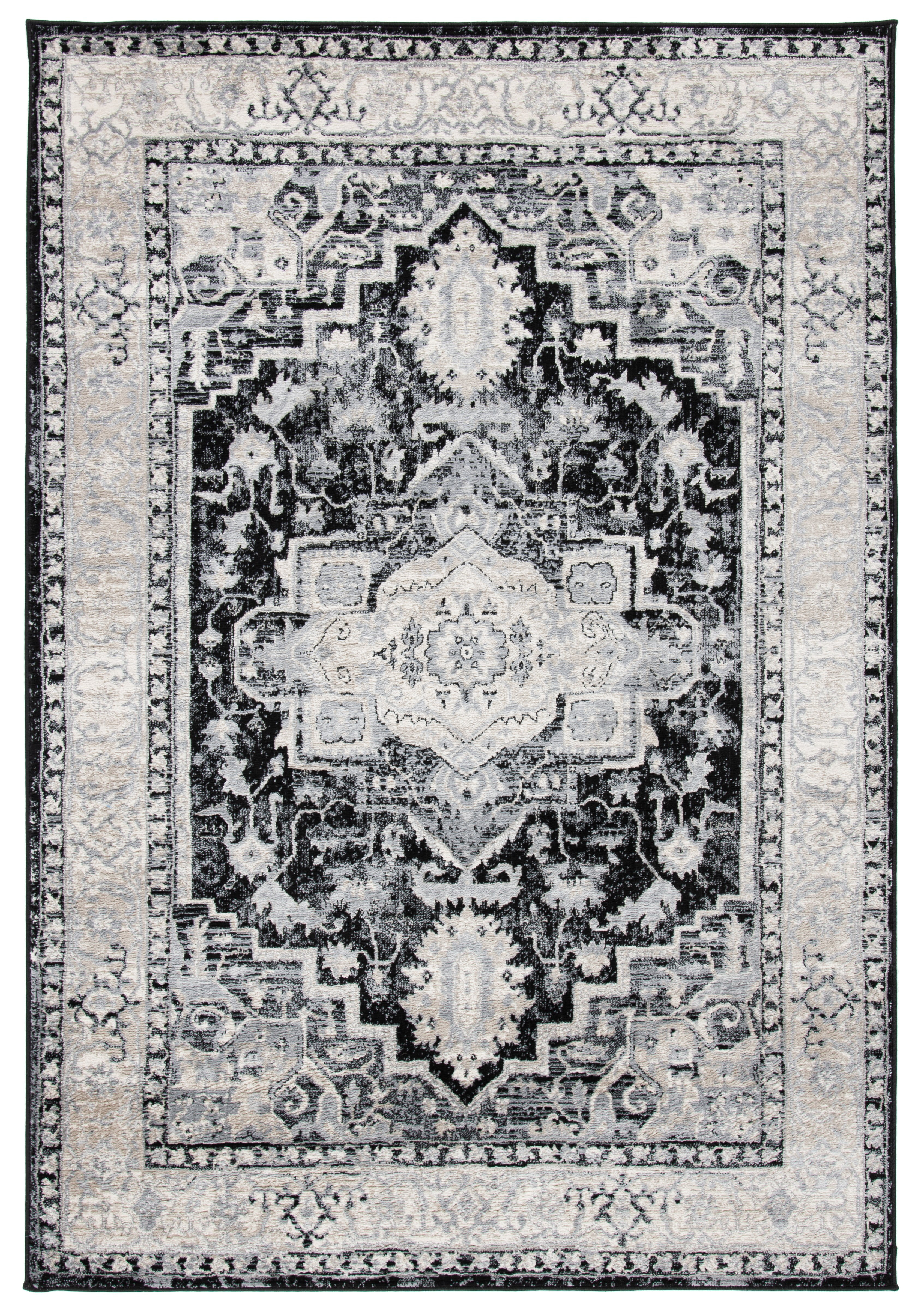 SAFAVIEH Brentwood Dimas Oriental Area Rug, Black/Gray, 3' x 5'