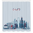 thumbnail image 3 of Ambesonne Chicago Shower Curtain, Urban Architecture, 69"Wx75"L, Pale Blue Blue Red, 3 of 3