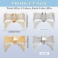 thumbnail image 2 of 4Pcs 2 Colors Rhinestone Shoe Clips Bowknot Alloy Platinum Golden Shoe Decoration Charms Detachable Shoe Buckle on Flat Shoes Heel Shoes for Women Brides Wedding DIY Craft Accessories, 2 of 6