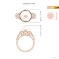 thumbnail image 5 of Angara Freshwater Cultured Pearl and Coffee Diamond Halo Ring in 14K Rose Gold for Women | June Birthstone Jewelry for Her, 5 of 8