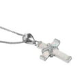 thumbnail image 2 of QIPOPIQ Gold Plated Created Opal Cross with Chain, 18 Inches with 2 Inches Extension, 2 of 5