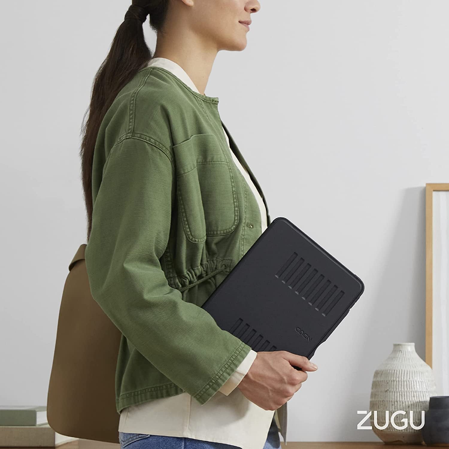 ZUGU Case for iPad Pro 11 inch (1st, 2nd, 3rd & 4th Gen) 2018/2020/2021/2022 - Slim Protective Case - Wireless Apple Pencil Charging - Convenient Magnetic Stand & Sleep/Wake Cover - Stealth Black