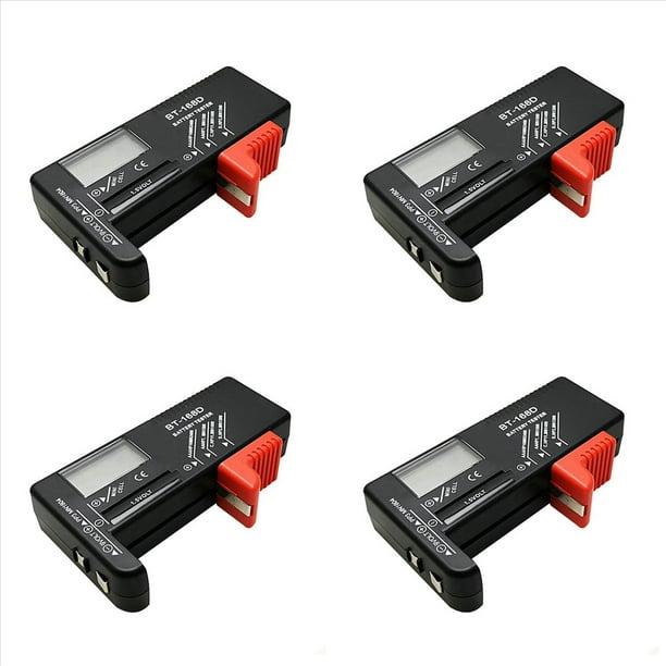 4X Probador de BateríA BT-168D Probador de BateríA Digital Probador de Capacidad de BateríA Probador BT168D para BateríA AA/AAA/C/D/9V/1.5V