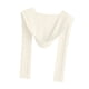 thumbnail image 5 of Bufanda de punto con capucha para mujer, pasamontañas de invierno, suave, para el cuello y las orejas, para exteriores Blanco, 5 of 8