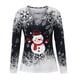 thumbnail image 4 of Pntutb Camisas para mujer Blusa de manga larga con estampado de cuello en V de Navidad Blusa regular estampada Pntutb Pntutb-980, 4 of 6