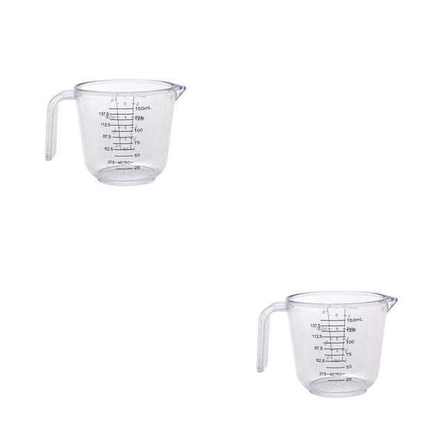 Yuarrent 3 Tallas Medición Jarra Plástico Transparente Cocina Hornear Juego Harina Azúcar Transparente 150ml 2piezas