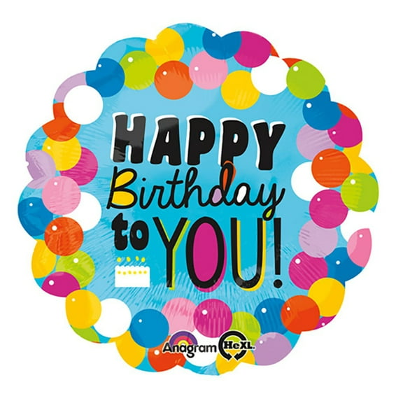 13 inch Happy Birthday To You Gum Balls Foil Mylar Balloon - Party Supplies Decorations
