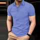 thumbnail image 1 of pstuiky camisetas para hombre, Camisa informal de manga corta con cuello vuelto y botones para hombre, color liso, con bolsillos ropa de hombre s, 1 of 6