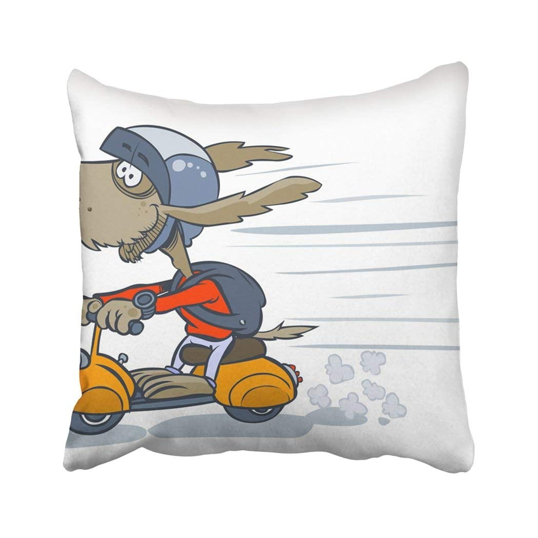 BPBOP Delivery Cartoon Dog On Scooter Speed Fast Motorbike Character Animal Dust Knapsack Pillowcase Throw Pillow Cover Case 18x18 inches BPBOP Delivery Cartoon Dog On Scooter Speed Fast Motorbike Character Animal Dust Knapsack Pillowcase Throw Pillow Cover Case 18x18 inches