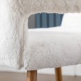 thumbnail image 4 of Faux Fur Modern Dining Chairs, Upholstered Accent Chairs with Metal Legs, Side Chair for Dining Room Bedroom Leisure(White), 4 of 8