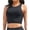 Black, variant on Women's U-Neck Halter Backless Swim Top with Built-in Bra Sports Bra Style Bikini Set High Waisted Cutout Bathing Suit 2026 Summer Beach Wear Blue M
