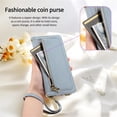 thumbnail image 3 of ESEBLE Leather For Google Pixel 9 / Pixel 9 Pro Case With 3-Card Holder Zipper Bills Slot, Makeup Mirror，Soft PU Leather Detachable Lanyard Shoulder Strap And Wristlet Wallet Case,Blue, 3 of 7